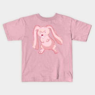 Pink evil cute rabbit Kids T-Shirt